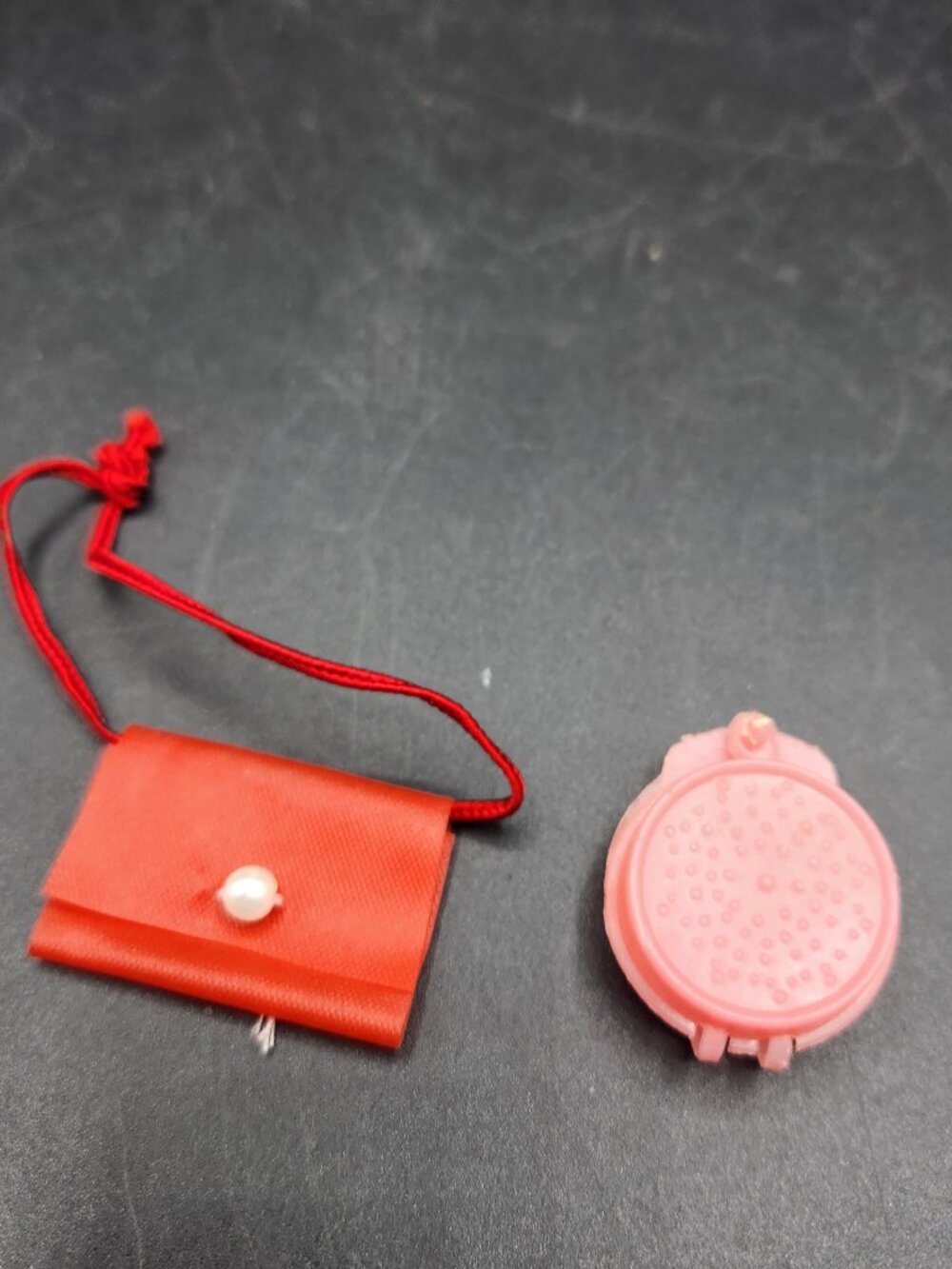 Vintage Barbie Handbags Red Vinyl and Pink Plastic